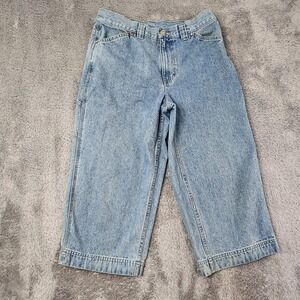 Vtg Rivoted by Lee Jeans Women 8M Light Blue Wide Leg Crop Denim Cotton 310-0743